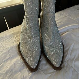 Elegant Rhinestone-Studded Women's Boots